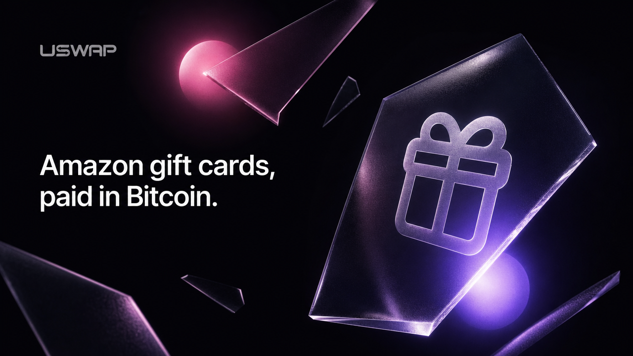 uSwap blog hero — Amazon gift cards in Bitcoin