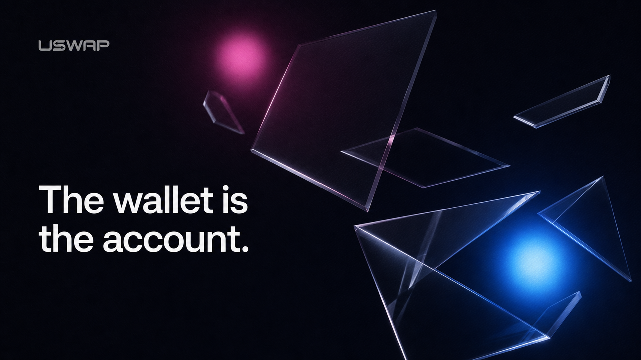 uSwap blog hero — the wallet is the account