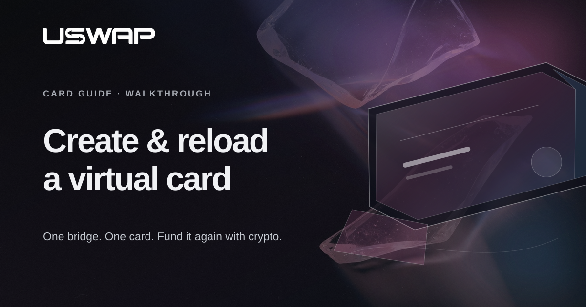 uSwap virtual card funded with crypto
